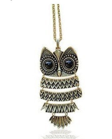 Yellow Chimes Latest Fashion Vintage Long Chain with Big Eye Owl Pendant Necklace for Women and Girl's