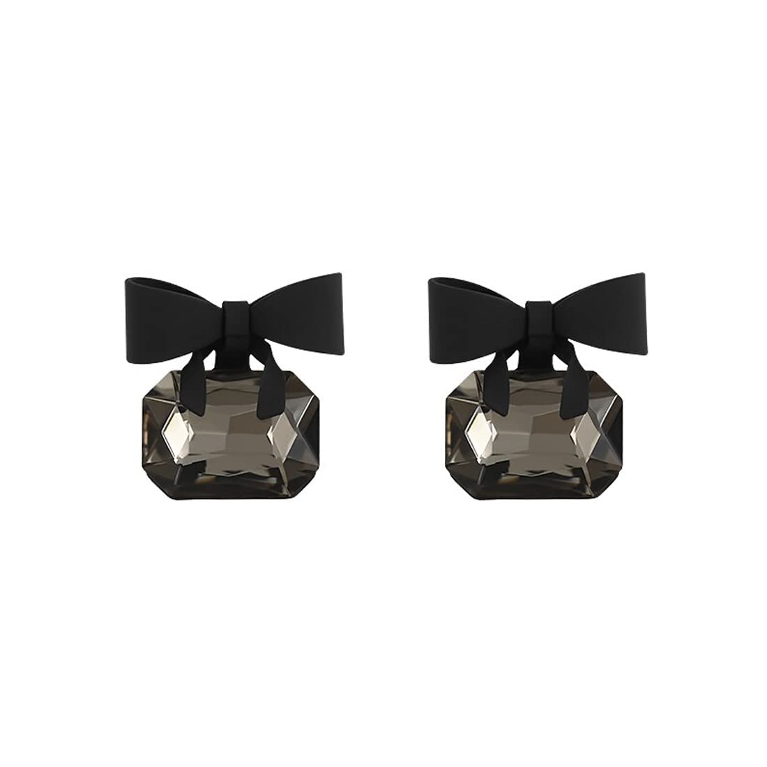 Yellow Chimes Earrings For Women Black Bow shape Crystal Drop Stud Earrings For Women and Girls