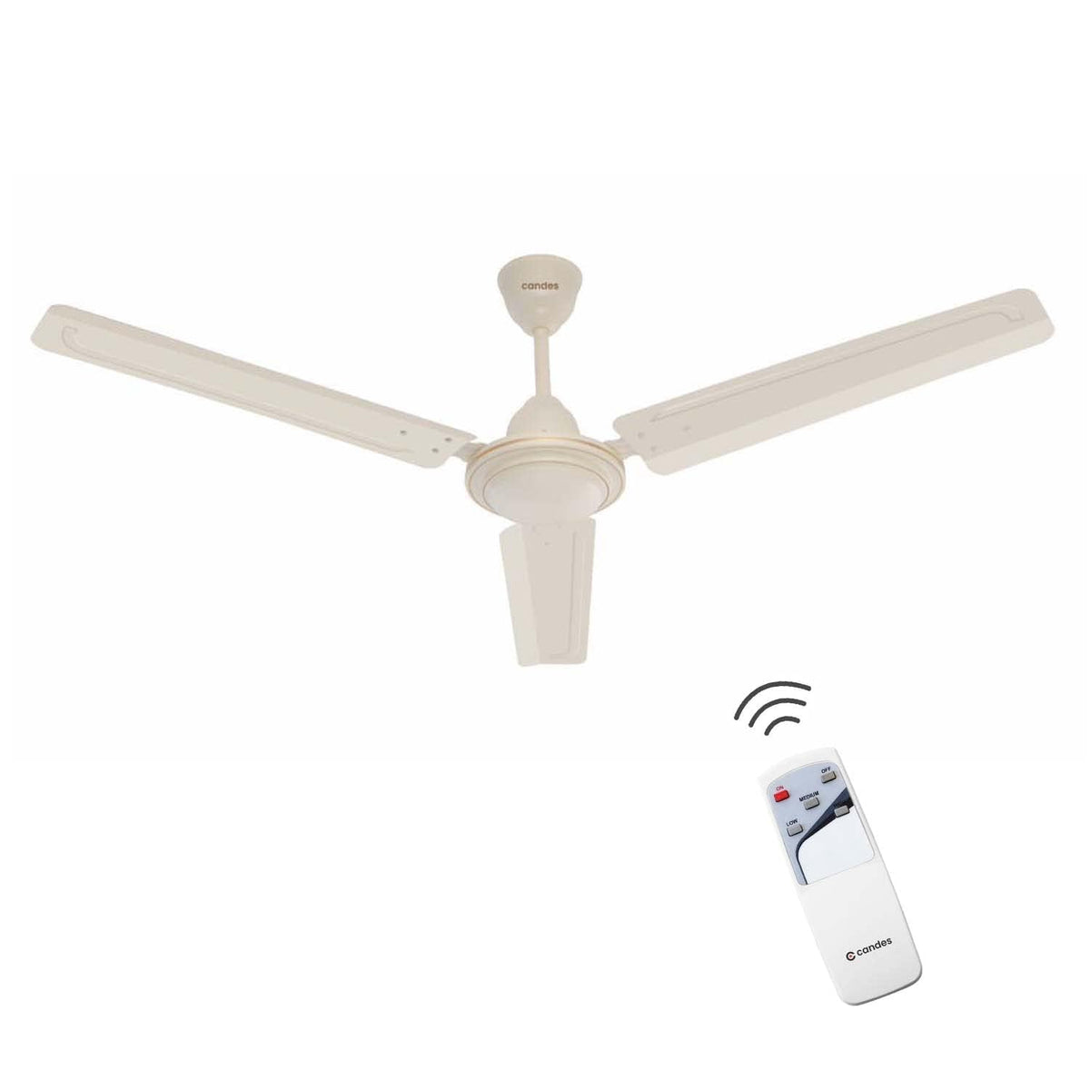 Candes Magic Ceiling Fans for Home 1200mm / 48 inch with Remote Control | BEE 3 Star Rated, High Air Delivery & Noiseless | Remote Fans for Home Ceiling | 1+1 Years Warranty | Ivory