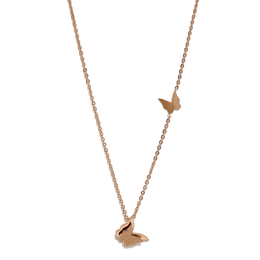 Yellow Chimes Pendant for Women and Girls | Rose Gold Pendant Necklace for Women Western | Stainless Steel Long Chain Pendants | Birthday Gift for Girls and Women Anniversary Gift for Wife