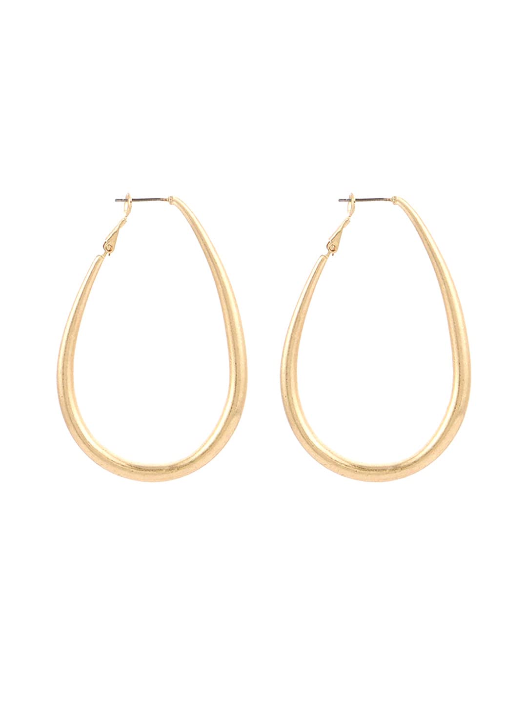 Yellow Chimes Hoop Earrings for Women Fashion Golden Hoops Earrings | Gold Plated Oval Shaped Hoop Earrings for Girls | Birthday Gift for Girls & Women Anniversary Gift for Wife