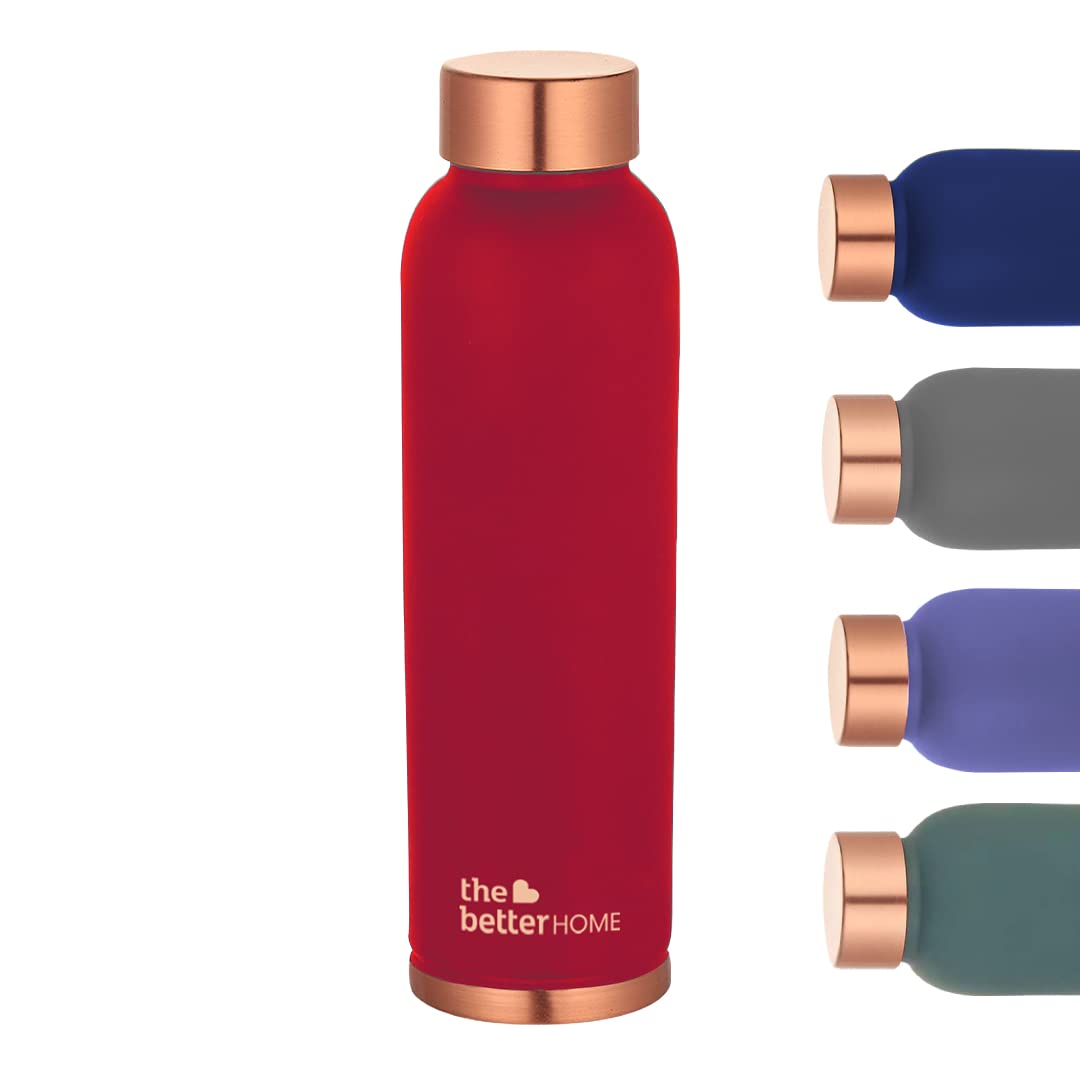 The Better Home Copper Water Bottle 1 Litre | With Anti Oxidant Properties | Diwali Gifts for Family and Friends | Copper Water Bottles 1+ Litre | 100% Copper Water Bottle | Maroon