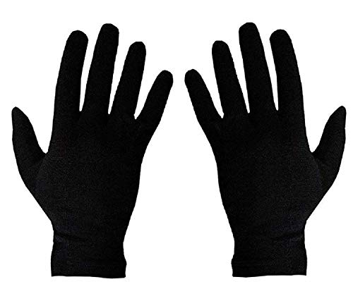 Kuber Industries Men's & Women's Cotton Hand Summer Gloves for Protection from Sun Burn/Heat/Pollution (Pack Of-1 Pairs, Black)-MASK46439