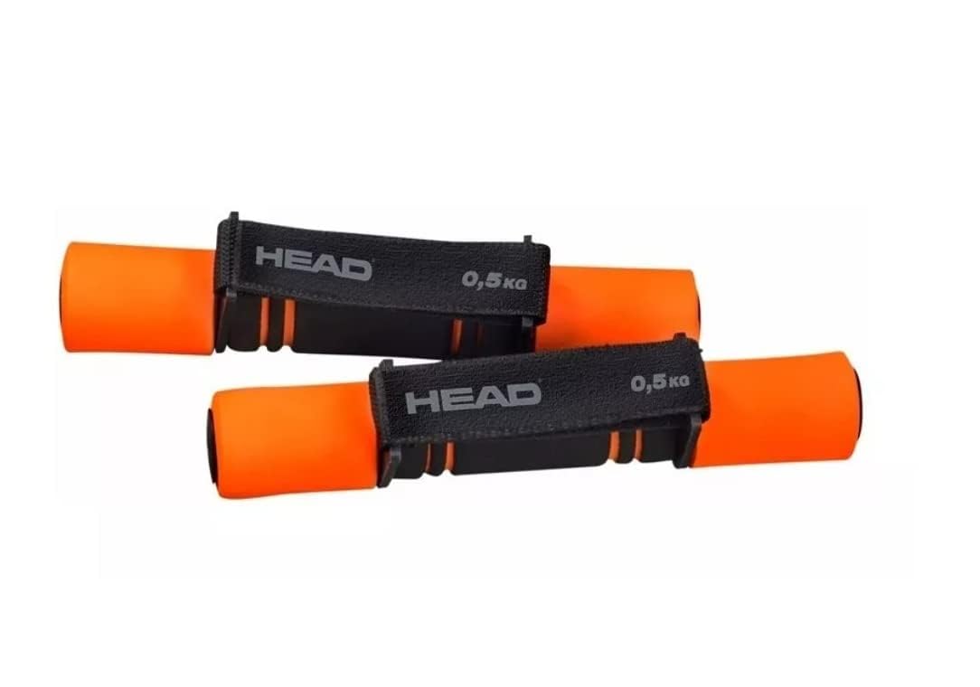 HEAD Soft Dumbbells - 0.5Kg x 2 | Home Gym Equipment | Fitness Dumbbells | Weights for Men & Women (Black & Orange)