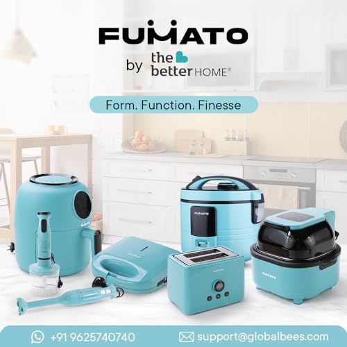 The Better Home FUMATO Turbo 250W Electric Hand Blender & Stainless Steel Water Bottle 1 Litre Pack of 2 Light Blue