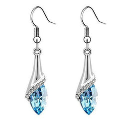 Yellow Chimes Crystals from Swarovski Dew Drops Designer Earrings for Women & Girls