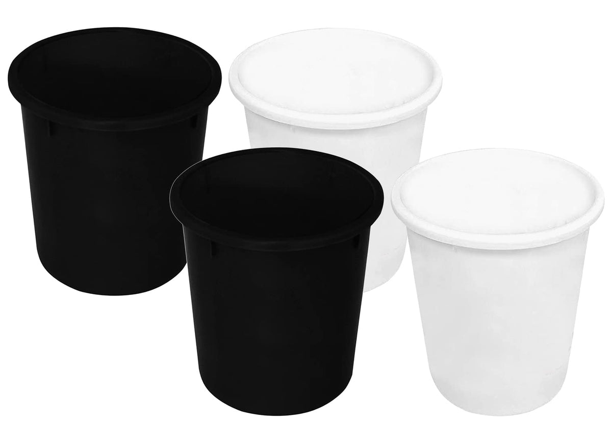 Kuber Industries Plastic Open Dustbin, Garbage Bin For Home, Kitchen, Office, 5Ltr.- Pack of 4 (Black & White)-47KM01071