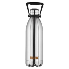 USHA SHRIRAM Insulated Stainless Steel Water Bottle | Water Bottle for Home, Office & Kids | Hot for 18 Hours, Cold for 24 Hours | Rust-Free & Leak-Proof (1.5L, Silver)