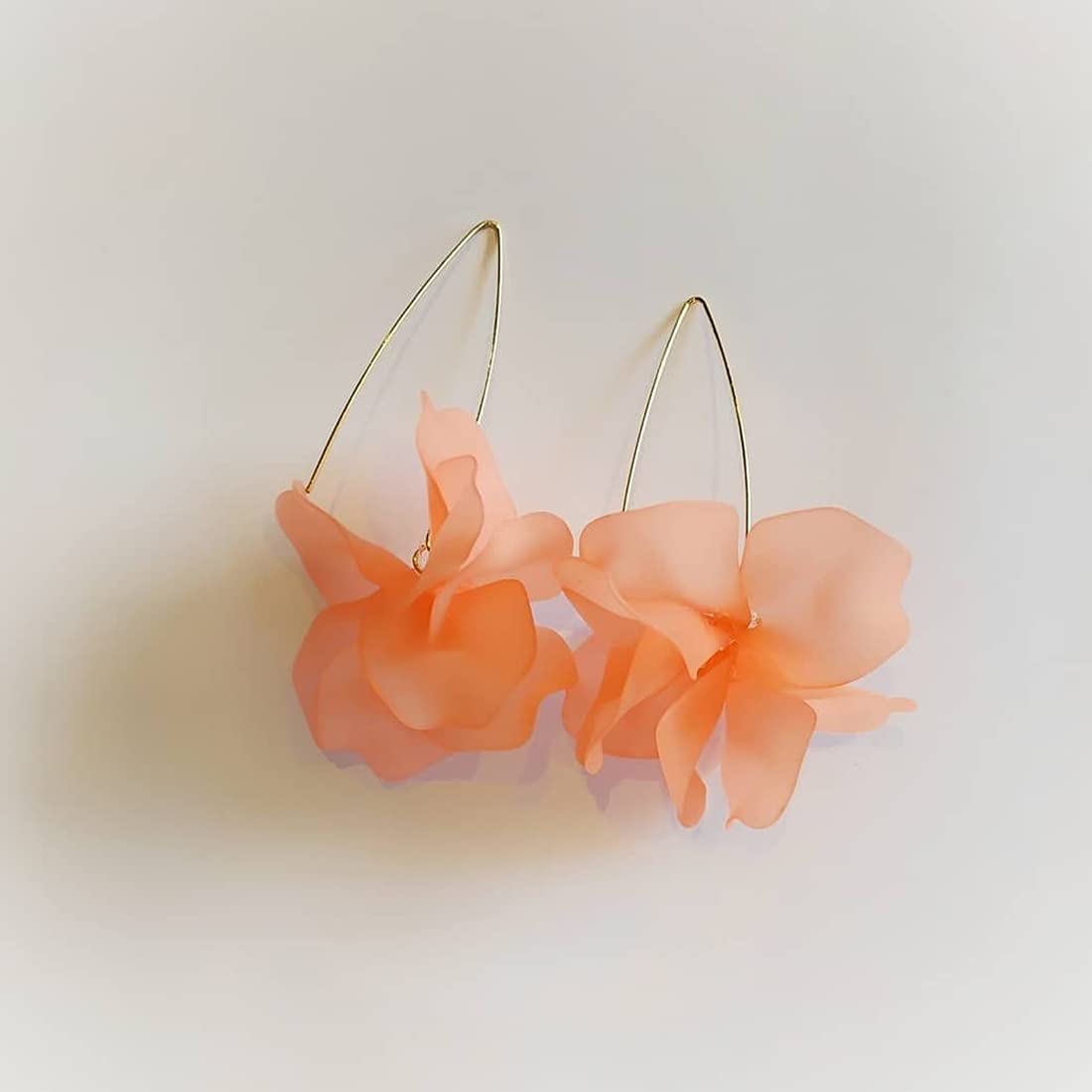 Yellow Chimes Earrings for Women Combo of 2 Pairs Gold Plated Peach White Colour Floral Drop Earrings for Women and Girls