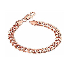Yellow Chimes Elegant Latest Fashion Stainless Steel Rose Gold Plated Curb Chain Bracelet for Men and Boys