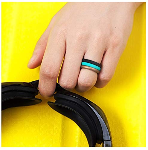 Yellow Chimes 7 Colors Unisex Thin and Stackable Silicone Rings Set for Women and Men