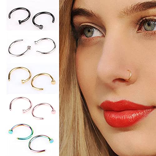 Yellow Chimes Nose Pins for Women Stainless steel Combo Multicolor Non Piercing Nose Pins for Women and Girls. Design 1
