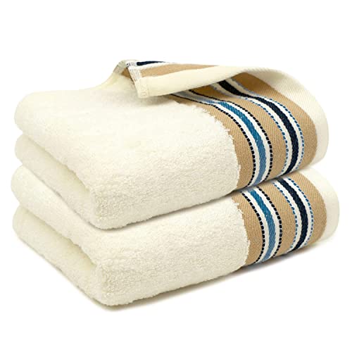 Mush Designer Bamboo Towel |Ultra Soft, Absorbent & Quick Dry Towels for Bath, Spa and Yoga (Pearl White, Hand Towelset of 2)