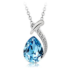 Yellow Chimes Crystals from Swarovski Blue Crystal Designer Pendant for Women and Girls
