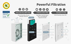 Filter for Coway Air Purifier, Longest Filter Life 8500 Hrs, Green True HEPA Filter, Traps 99.99% Virus & PM 0.1 Particles (Carbon Filter (AirMega 150 | AP-1019C))
