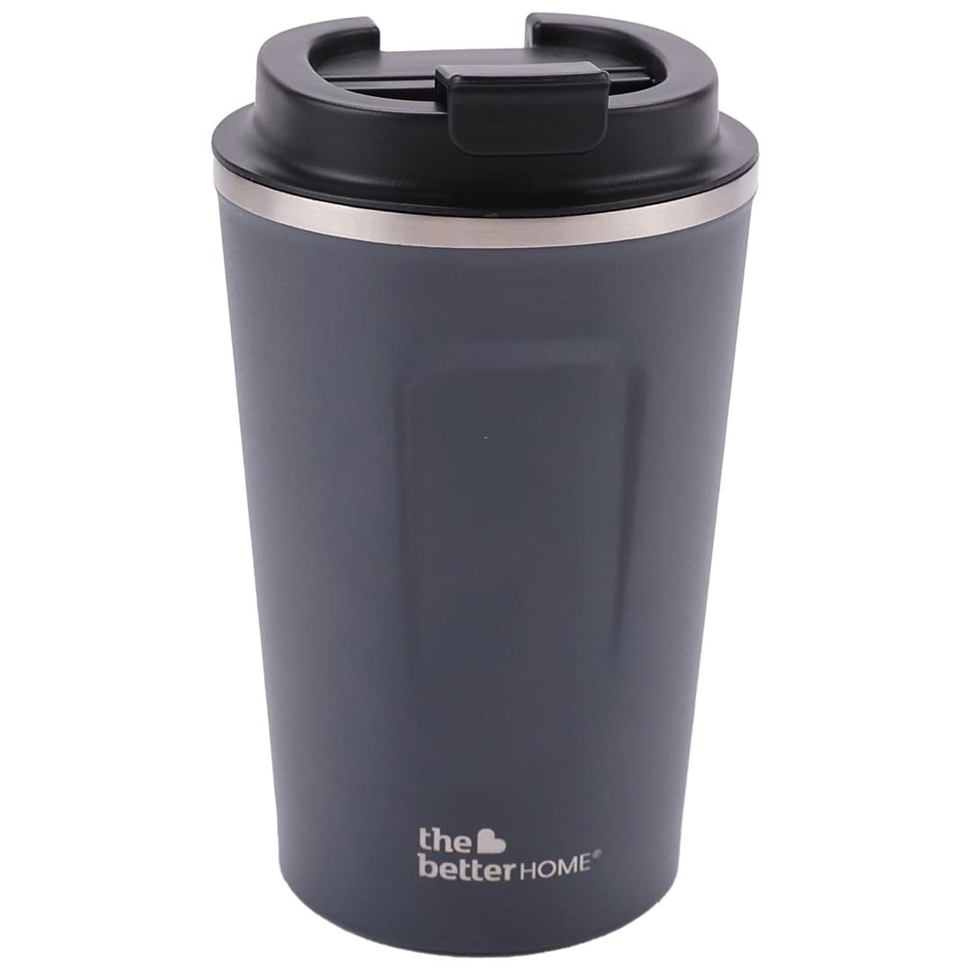 The Better Home Insulated Coffee Mug (380ml) | Double Wall Insulated Stainless Steel Coffee Mug | Hot and Cold Coffee Tumbler | Durable Coffee Mug with Lid for Home & Office | Blue