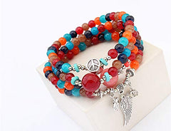 Yellow Chimes Multicolor Stones Fashion Wrap Unisex Bracelet For Women And Girls.