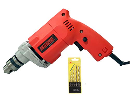 Cheston 10mm Powerful Drill Machine for Wall, Metal, Wood Drilling with 5 pcs Wall bits for Brick Wall Drilling