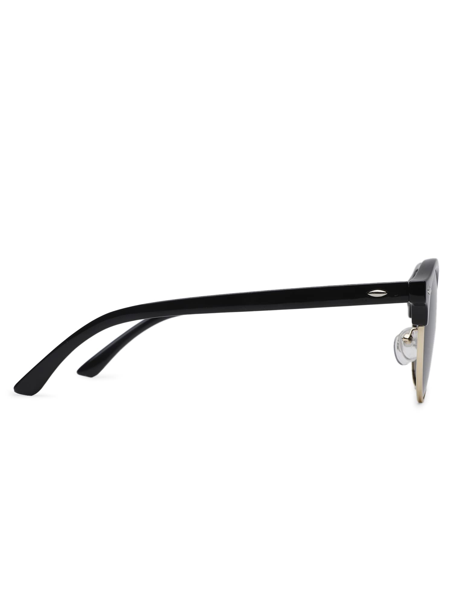 Intellilens Round Polarized & UV Protected Sunglasses For Men & Women | Goggles for Men & Women (Black) (55-22-140)