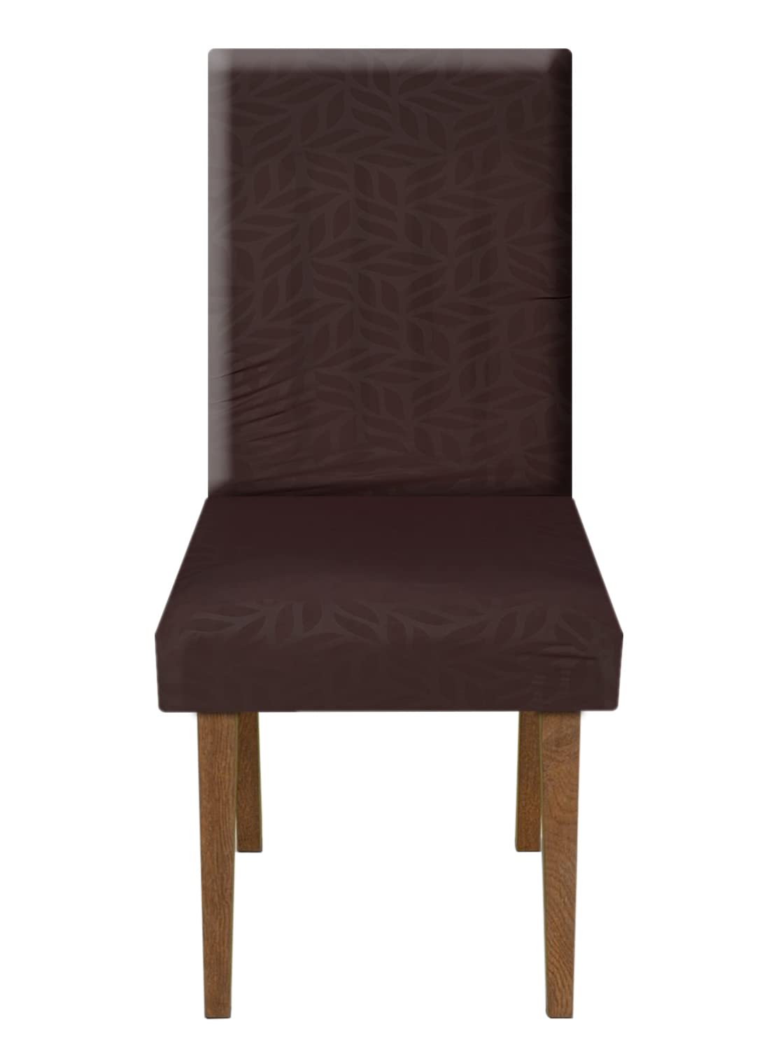 Kuber Industries Leaf Printed Elastic Stretchable Polyster Chair Cover for Home, Office, Hotels, Wedding Banquet (Brown)-50KM0999