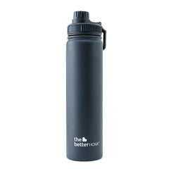 The Better Home 1000 Stainless Steel Insulated Water Bottle with Sipper (710ml) | Thermos Flask Sports Water Bottle | Hot and Cold Steel Water Bottle | Food Grade & BPA Free (Pack of 1, Black)