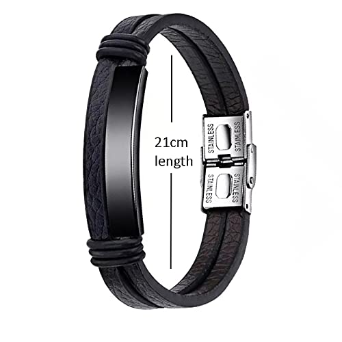 XQNI Mens Leather Mens Leather Bracelet Simple Black Stainless Steel Button  Design With Hand Woven Neutral Accessories Perfect Jewelry Gift L231115  From Scarf_01store, $2.17 | DHgate.Com