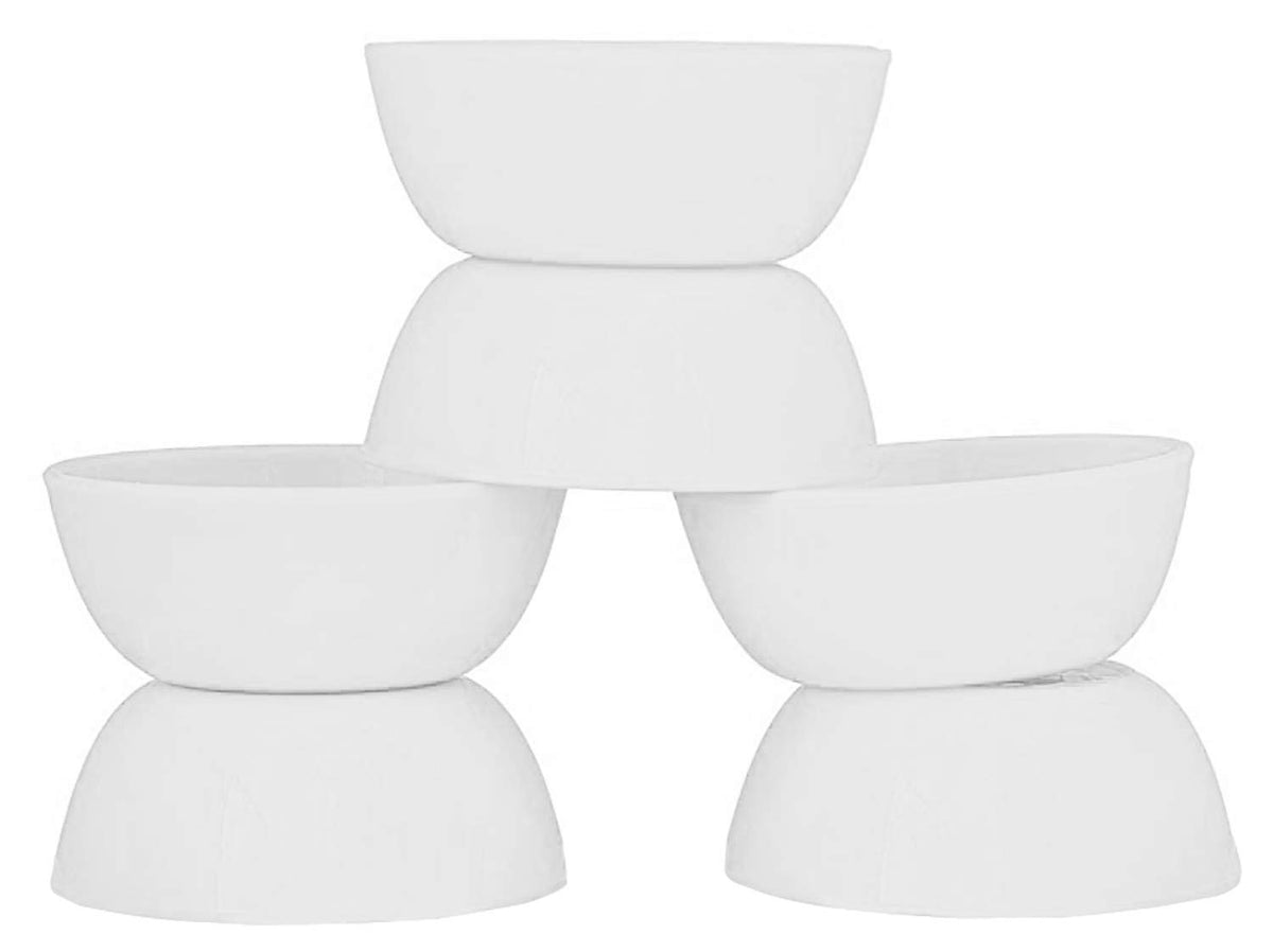 Kuber Industries Microwave Safe Plastic Round Katori/Bowl Set for,Rice,Soup,Pasta,Salad Bowls, 250 Ml (Set of 6) White-KUBMART16428