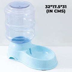 Kuber Industries Dog Food Bowl|Drinking Fountain Cat & Dog Bowl|Reusable,Durable|Bowl with Refillable Water Bottle|Stylish Dog Accessories for Indoor & Outdoor Use|LS147BL|3500ML|Blue