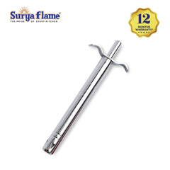 SuryaFlame Chrome Stainless Steel Gas Lighter (Pack of 2) - 1 Year Warranty
