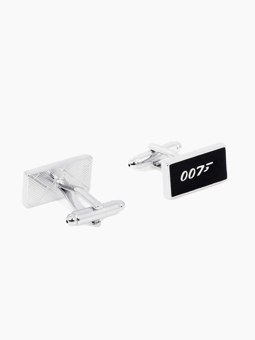 Yellow Chimes Exclusive Collection 007 James Bond Black Stainless Steel Cufflinks for Men