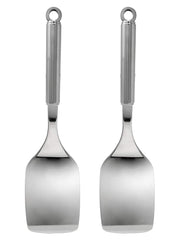 Kuber Industries Stainless Steel Turners/Spatulas/Cooking Turner/for Dosa, Roti, Omlette, ParatHas, PavBHaji-Pack of 2 (Silver) (Model Number: HS_37_KUBMART020564)