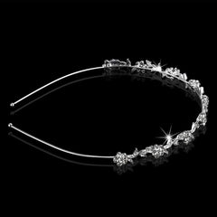 Yellow Chimes Tiara for Women and Girls Silver Plated Crown for Women Leafy Floral Crystal Studded Bridal Wedding Crown Tiaras for Women and Girls Gift for Women & Girls
