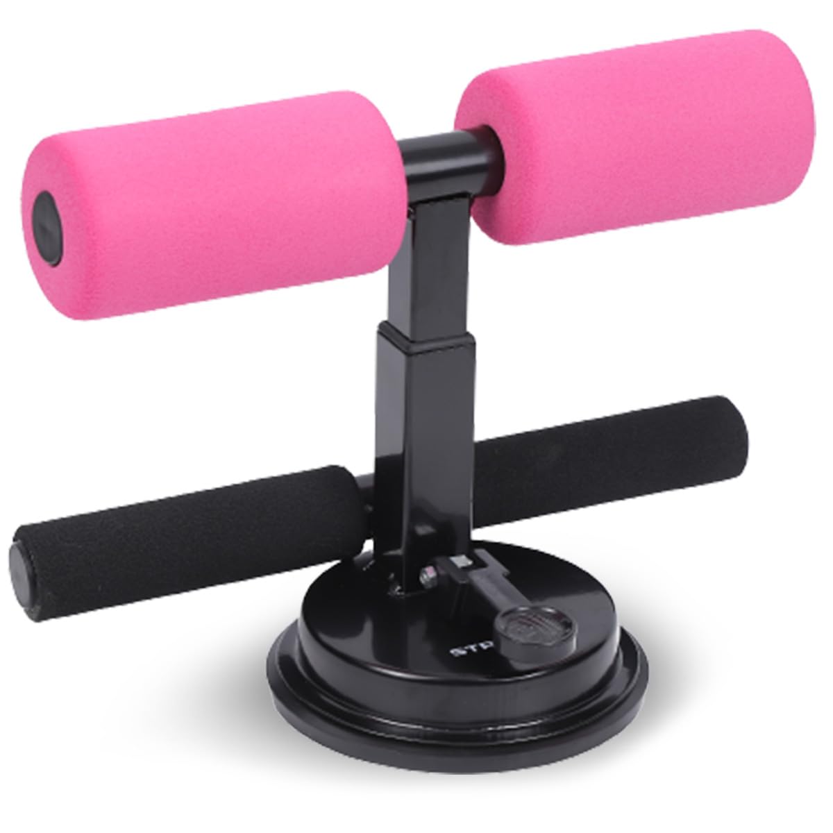 STRAUSS Sit-Up Bar | Portable Sit Up Bar With Foam Handle and Rubber Suction | Sit-ups and Push-ups Assistant Device For Weight Loss | Ideal For Abs Home Workout & Abdominal Curl Exercise Trainer,(Pink)