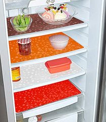 Kuber Industries Diamond Design 6 Pieces PVC Refrigerator/Fridge Multipurpose Drawer Mat Set(Multicolor)-CTKTC032436