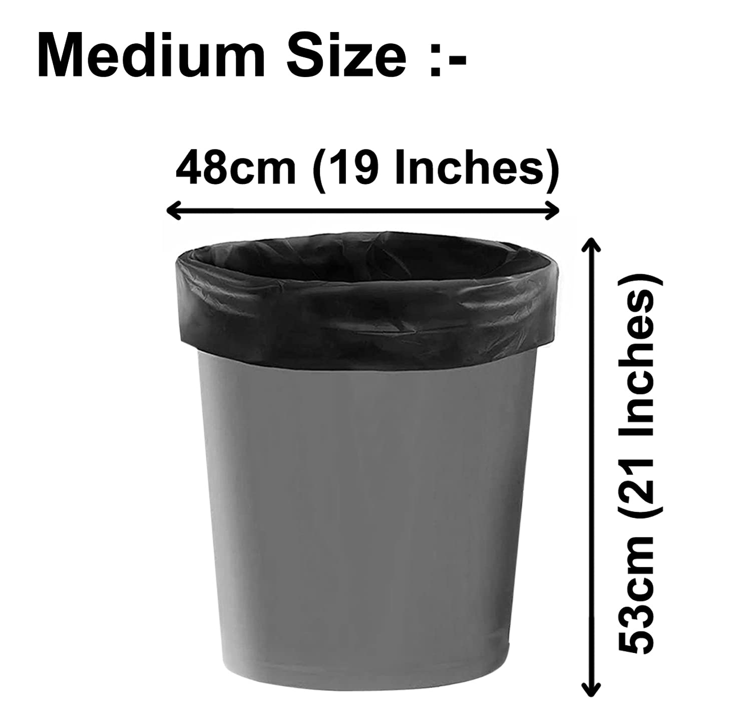 Garbage bag, dustbin bags, medium size, Trash Bags, 150 Bags 19x21 Inches.