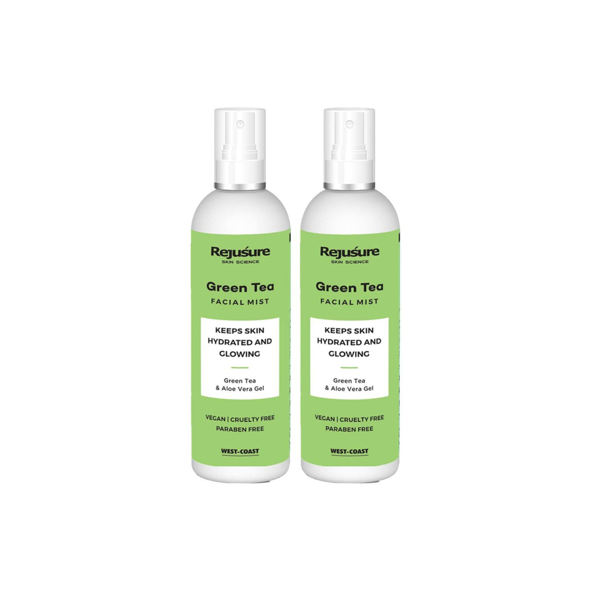 Rejusure Green Tea Facemist – Keeps Skin Hydrated & Glowing – 100ml (Pack of 2)