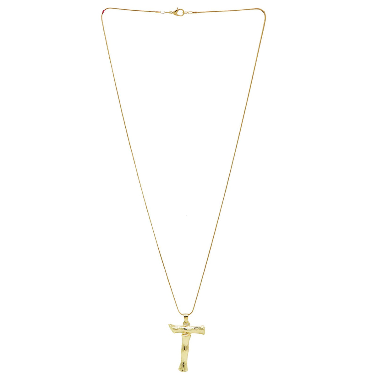 Joker & Witch T Initial Gold Pendant Necklace for Women