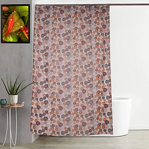 Kuber Industries Checkered Design 7 Feet Shower Curtain with 8 Hooks (Brown)-CTKTC14443,Standard