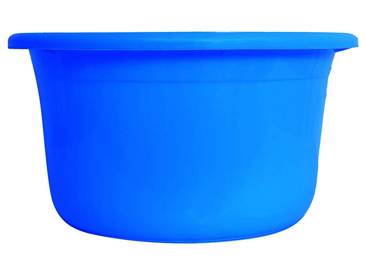 Kuber Industries Unbreakable Plastic Multipurpose Bath Tub/Washing Tub 35 LTR (Blue)-KUBMART11728