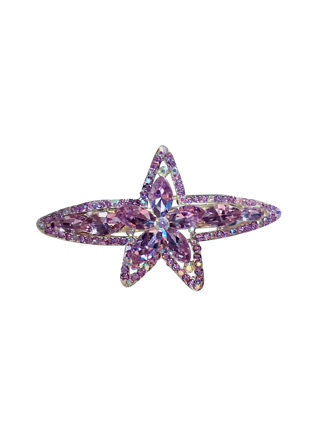 Yellow Chimes Hair Clips for Women Hair Barrette Clips Purple Crystal Star Hairclips French Barrette for Girls and Women Hair Accessories.