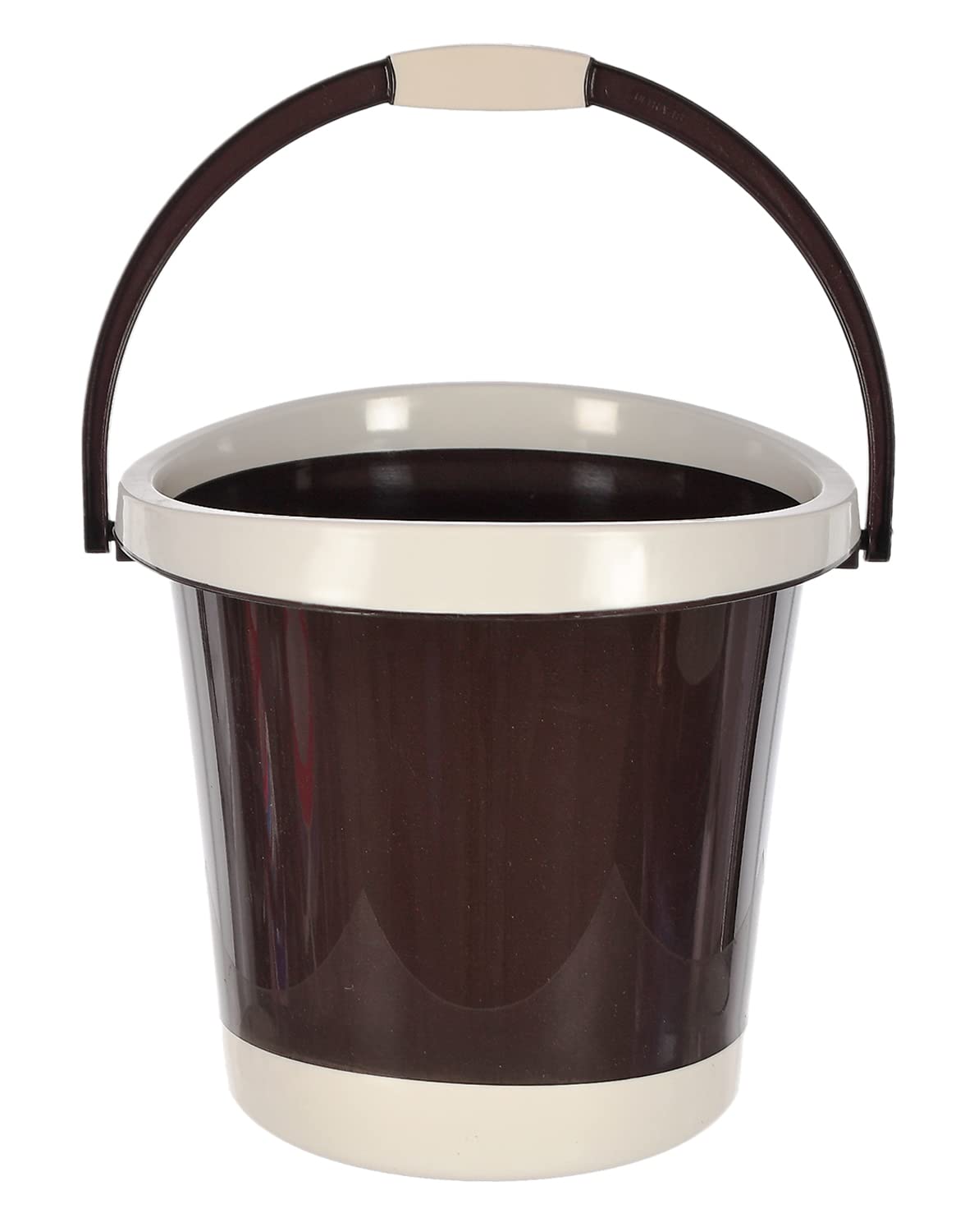 Heart Home Plastic Bucket For Home/Kitchen/Office/Shop With Strong Handle, 18 litre (Brown)-46HH0354