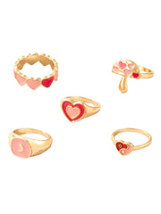 Yellow Chimes Knuckle Rings for Women Combo of 5 Pcs Stack Rings Gold Plated Midi Finger Knuckle Ring Set for Women and Girls.