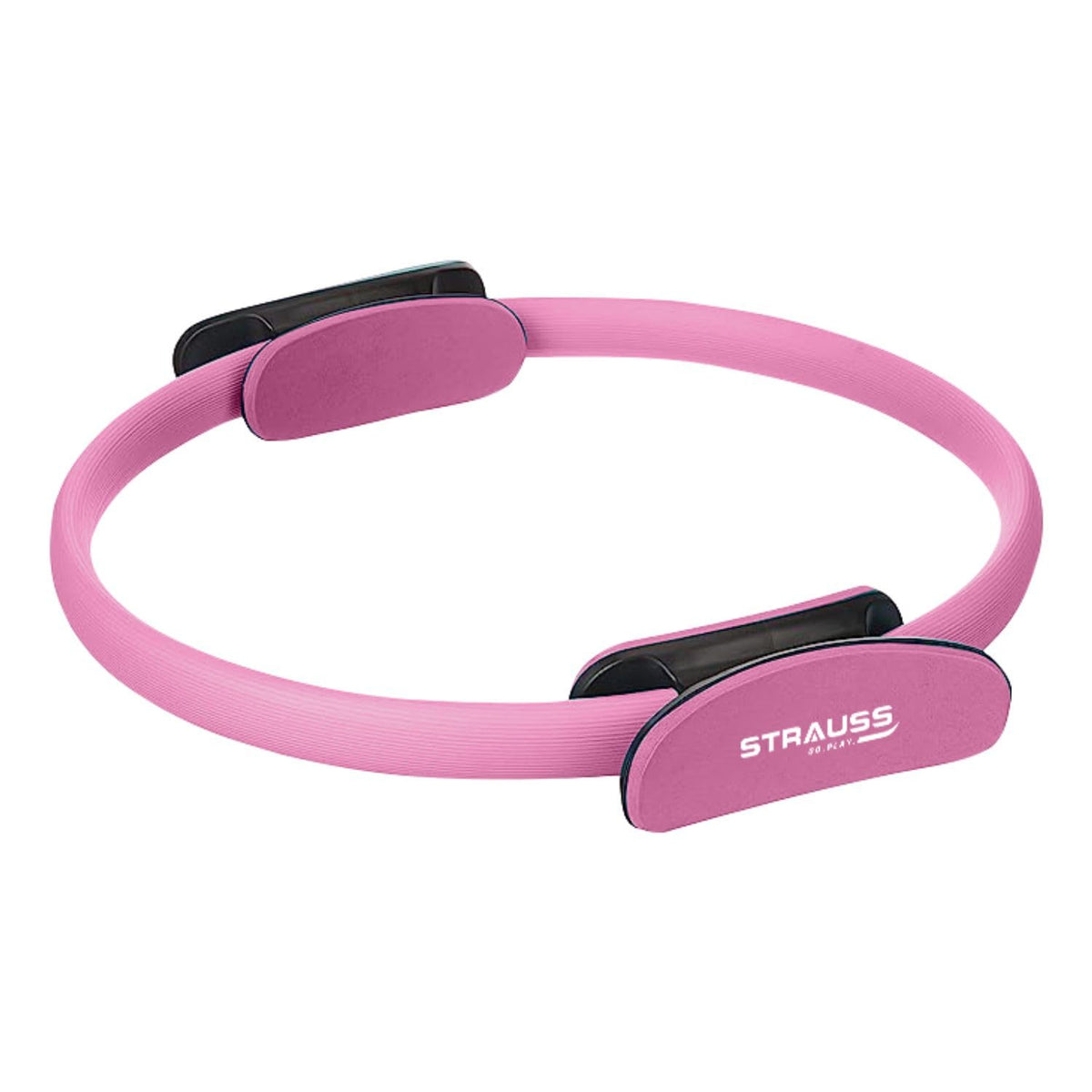 Strauss Pilates Ring/Yoga Circle/Exercise Ring for Stretching, and Relaxation|Exercise Equipment for Home Gym Workout |Lightweight and Portable Yoga Ring |Improves Flexibility and Core Strength,(Pink)