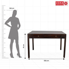 USHA SHRIRAM Computer Table with Drawer Storage | Computer Table for Home (115x55x76 cm) | Premium Sheesham Wood | Durable and Long Lasting | Centre Table (Honey Finish)