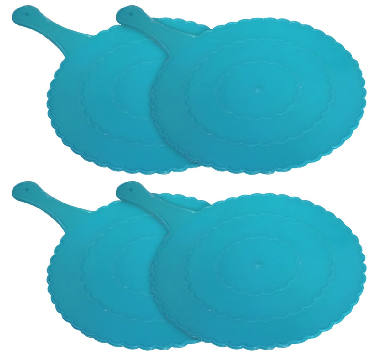 Kuber Industries Plastic Lightweight Handfan|Hath Pankha|Beejna for Natural Cooling Air Home Decor and Travel Useful, Pack of 4 (Blue)