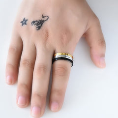 Yellow Chimes Revolving Calender Stainless Steel Rings for Men and Boys