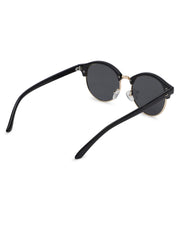 Intellilens Round Polarized & UV Protected Sunglasses For Men & Women | Goggles for Men & Women (Black) (55-22-140)