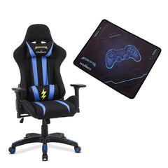 INTERCEPTOR Ergonomic Gaming Chair & Gaming Mat Combo | Premium Fabric, Adjustable Neck & Lumbar Pillow, 3D Adjustable Armrests