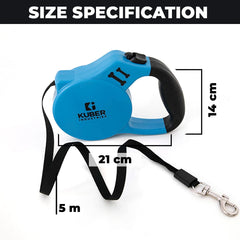 Homestic Retractable Dog Leash|One Button Break with Safety Lock|Automatic & Non-Slip Handle|Soft Padded Handle for Comfortable Grip|Pet Training & Walking Accessory|Blue