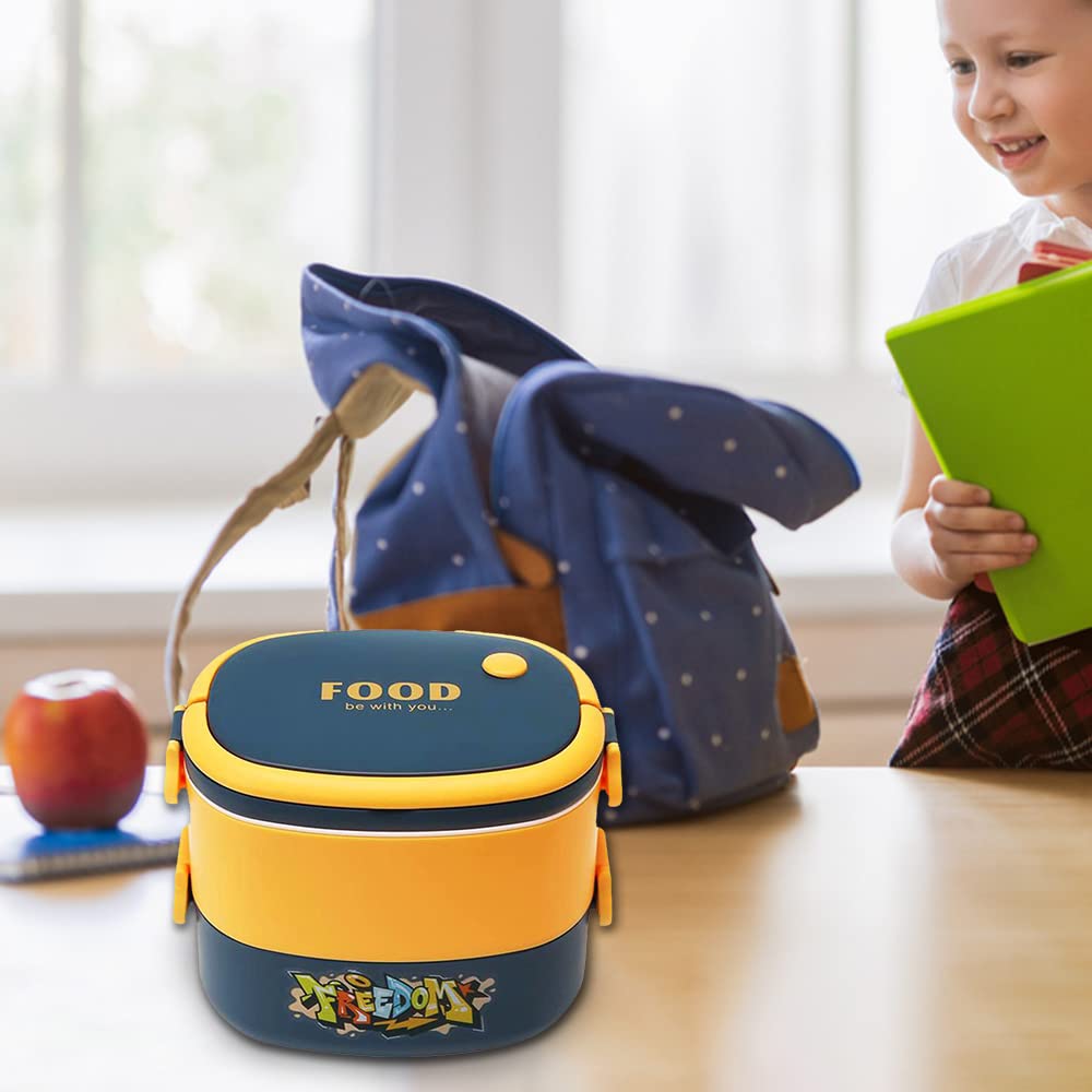 Kuber Industries Insulated Lunch Box For Kids & Adults|Premium Food-Grade  PP Plastic|Leakproof & Spill Proof|Dishwasher & Microwave Safe Lunch